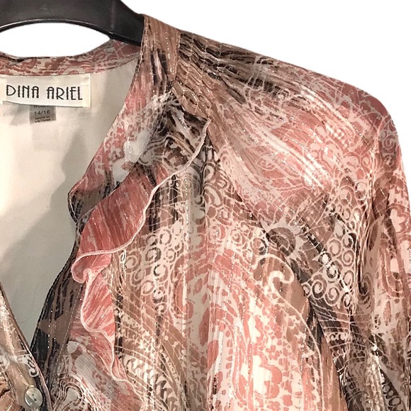 Beautiful Dina Ariel Pink Ruffle Top 😍 - Picture 11 of 12